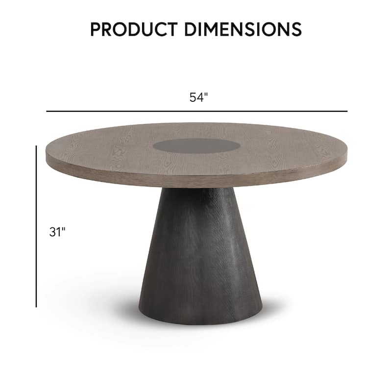 Furniture of America Callum Modern Rustic Oak Solid Wood 54-inch Round Dining Table