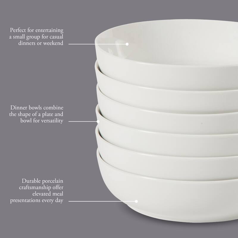 Gibson Home Zen Buffet 4-Piece or 6-Piece 8.5-inches DinnerBowl Set