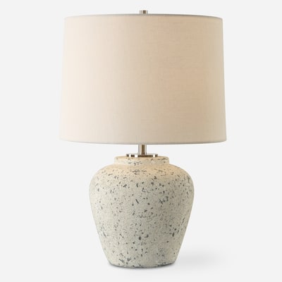Uttermost Rupture Aged Ivory Table Lamp - 19" H X 13" W X 13" D