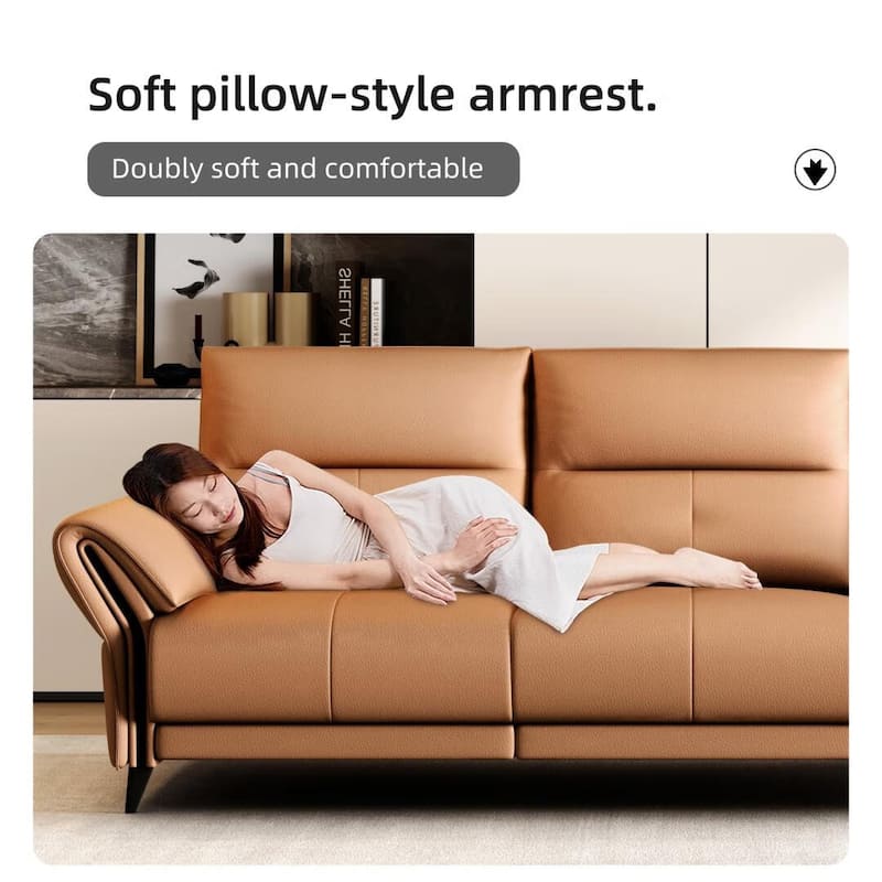 112.5'' Vegan Leather Power Reclining Sofa with USB Charging Port