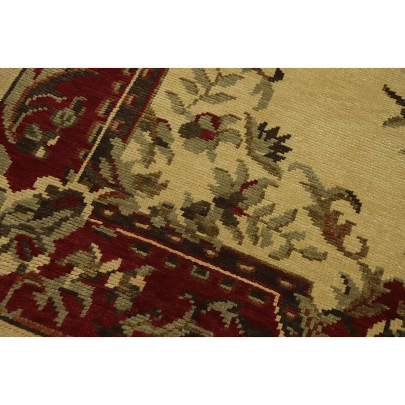 Victorian Style Floral Indian Area Rug 7x10 - 9' 7'' X 6' 7''
