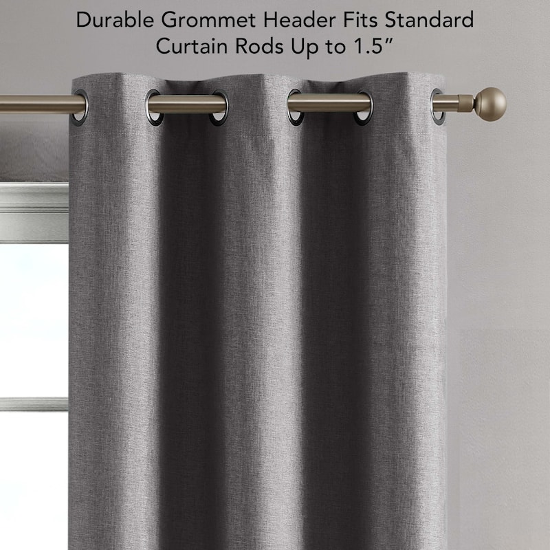 Creative Home Ideas Legrae Blackout Grommet Window Curtain Panel Pair with Tiebacks