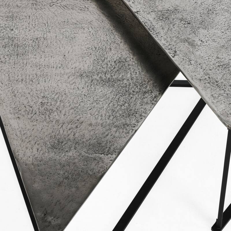 Classic Home Burton Metal Nesting Coffee Table in Black