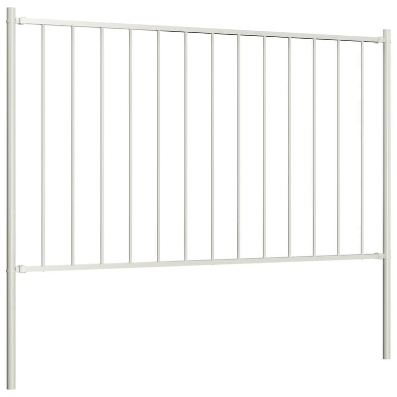 vidaXL Fence Panel with Posts Powder-coated Steel 5.9 ft x 4.1/2.5/3.3 ft