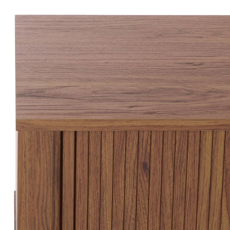 SAFAVIEH Home Ilyum 2-Shelf Tambour Doors Sideboard/Media Stand - 55"W x 16"D x 20"H