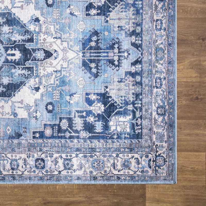 Abani Rugs Molana MOL130A Traditional Blue Medallion Area Rug