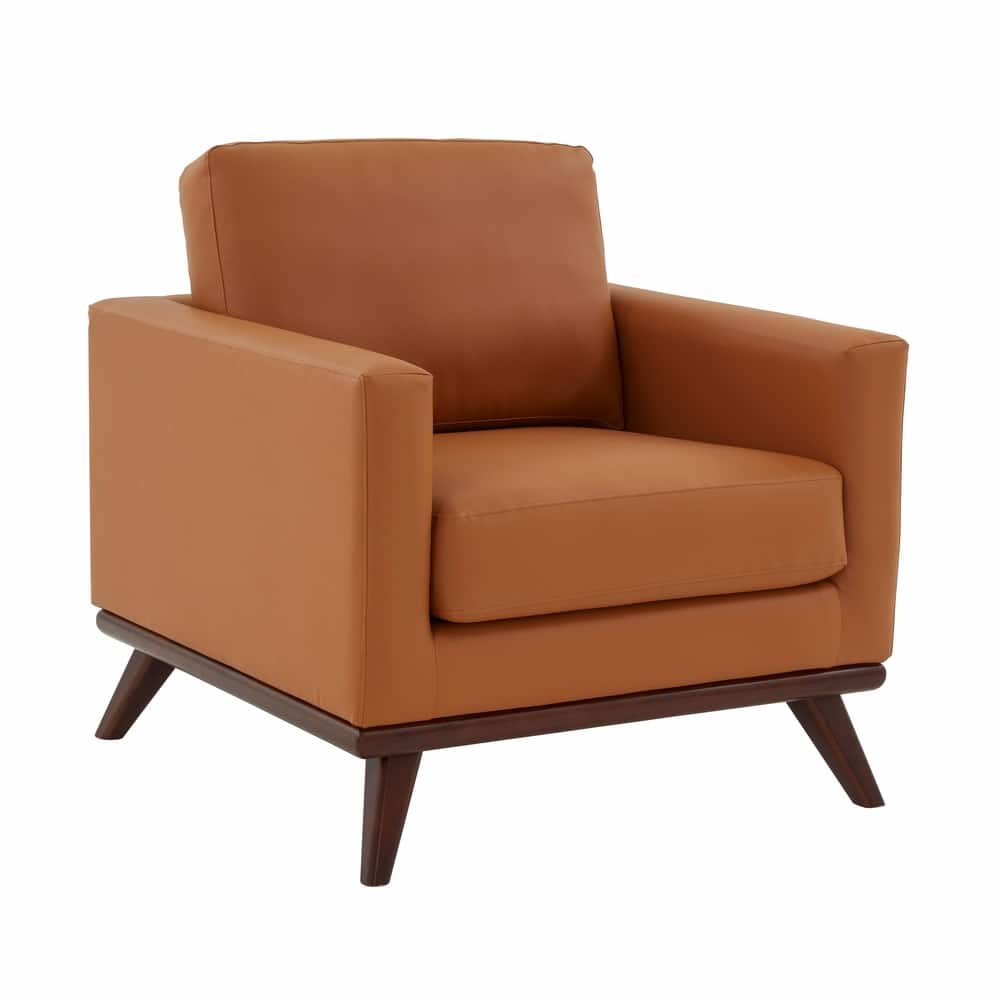 Chester Modern Sofa Leather Or Mesh Accent Side Armchair with Solid Birch Wood Frame Couch for Living Room, Bedroom, Lounge