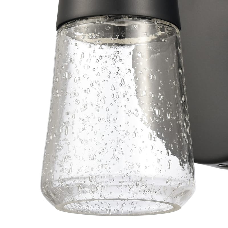 Elk Home Jergen Matte Black With Seedy Glass Vanity Light