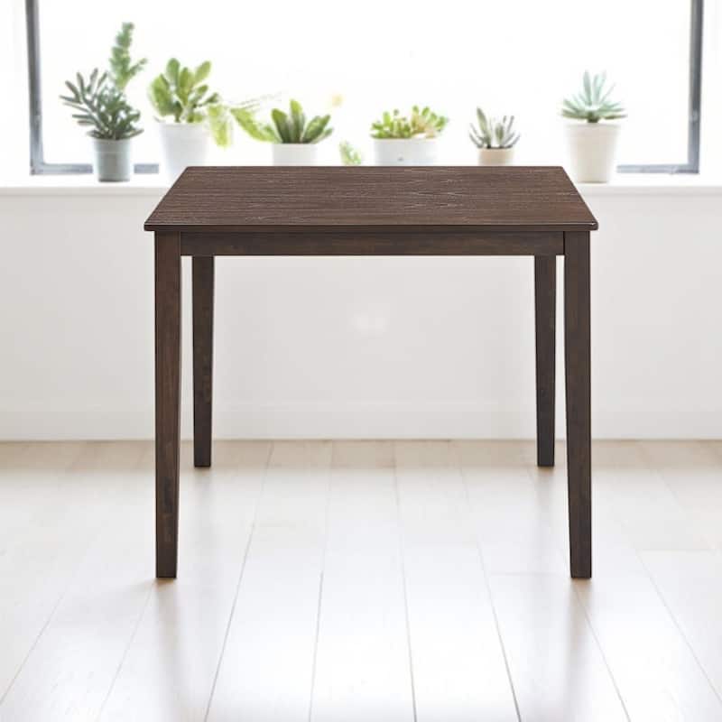 Wooden 5-Piece Dining Table Set for 4, Square Kitchen Table with Upholstered Chairs, Solid Wood & MDF, Space-Saving Design