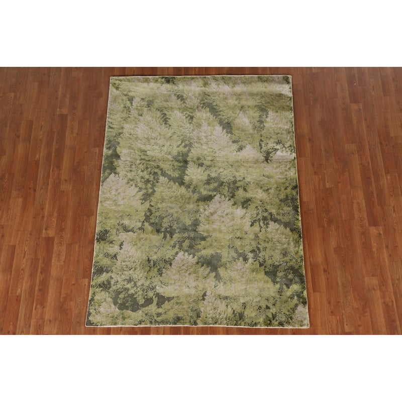 Abstract Modern Area Rug Handmade Wool Carpet - 4'7"x 6'5"