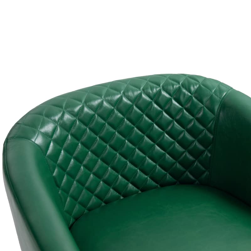 Axia 4 Set Modern Faux Leather Barrel Accent Chairs with Wood Legs