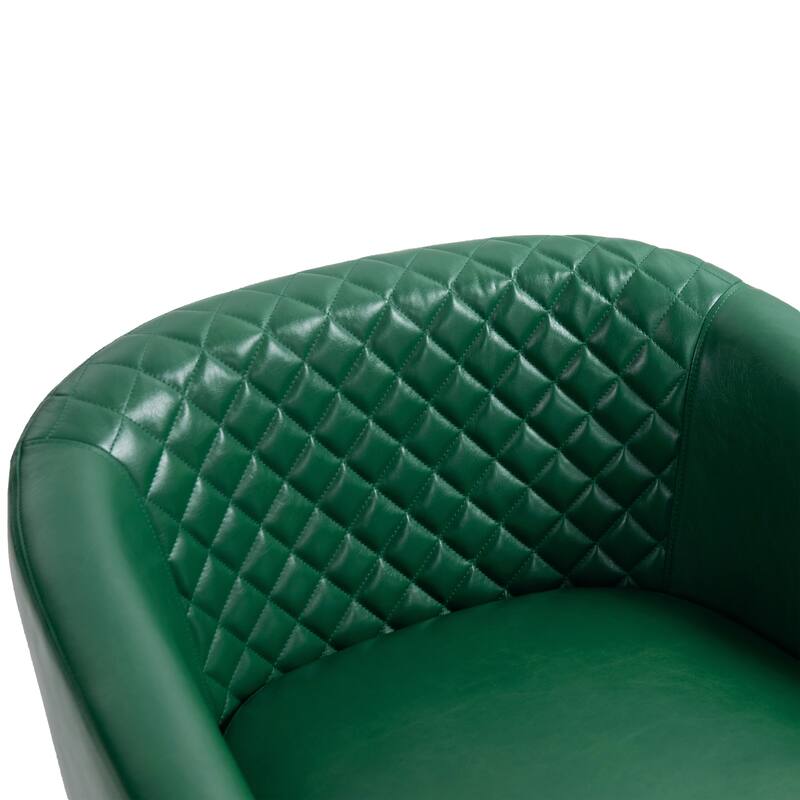 Ethan Accent Chair Barrel PU Leather with Nailhead Trim