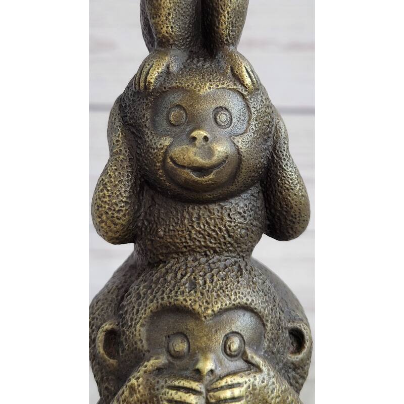 Vienna Bronze Monkey 3 Monkeys Trophy Collector Sculpture Hot Cast Figurine Sale