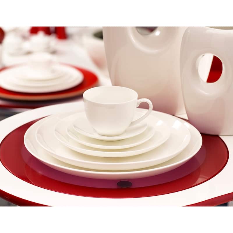 Pure Vanilla Bone China Coupe Dinnerware 16pc. Set