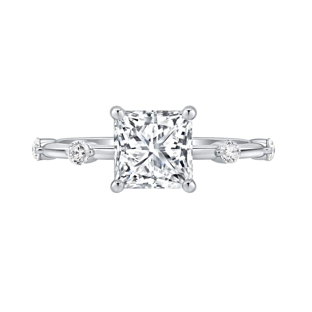 Auriya 14K Gold Tapered Princess Lab Grown Diamond Engagement Ring 1.12 - 5.28ct. tw. (F-G, VS)