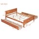 preview thumbnail 24 of 34, Full Size Wood Platform Bed with 4 Drawers, Elegant Design