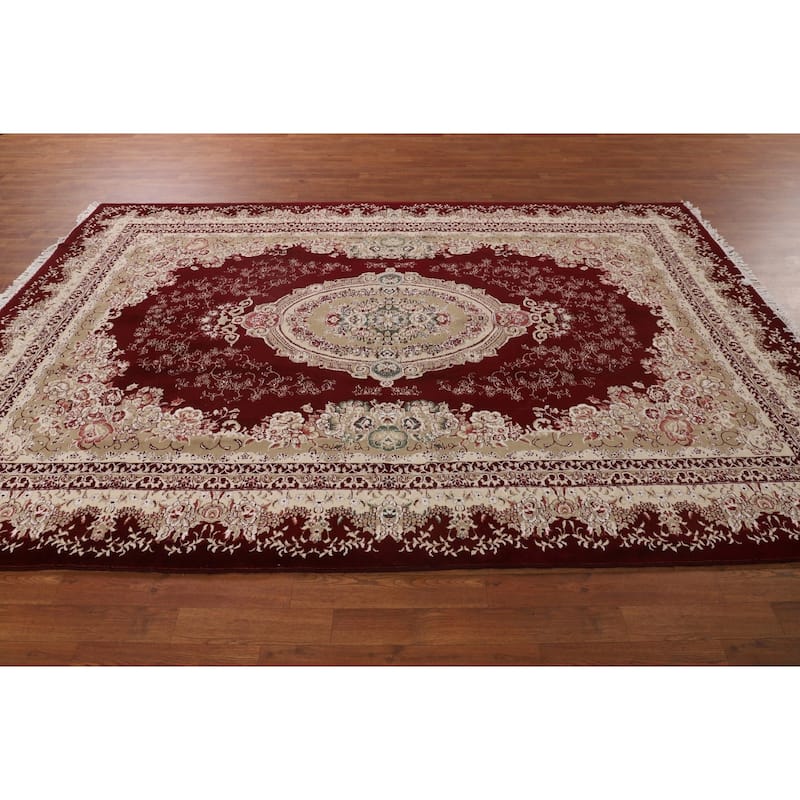 Victorian Style Kashan Turkish Rug Dining Room Machine-Made Carpet - 6'7" x 9'10"