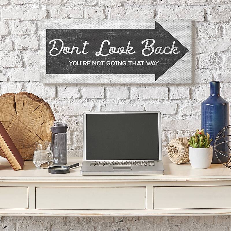 Stupell Don't Look Back Quote Forward Facing Arrow Canvas Wall Art