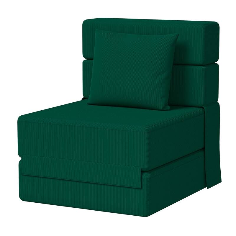 Corduroy Compression Convertible Folding Sectional Sofa