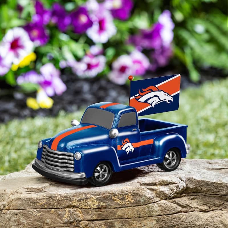 NFL Rally Truck Garden Statue with Team Flag - Denver Broncos