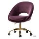 preview thumbnail 76 of 107, Savas Height Adjustable Swivel Velvet Task Chair with Gold Base