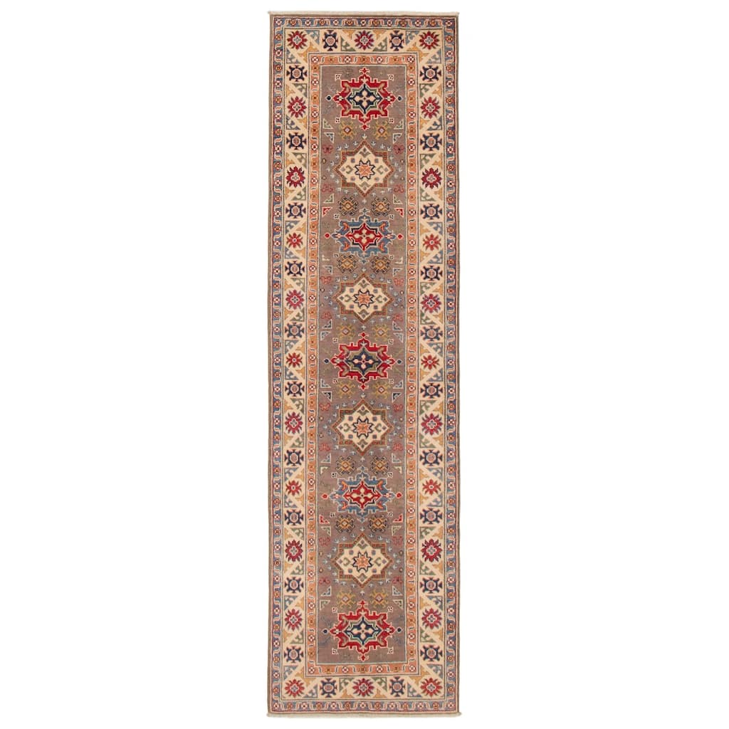ECARPETGALLERY Hand-knotted Uzbek Ghazni Brown Wool Rug - 2'8 x 10'0
