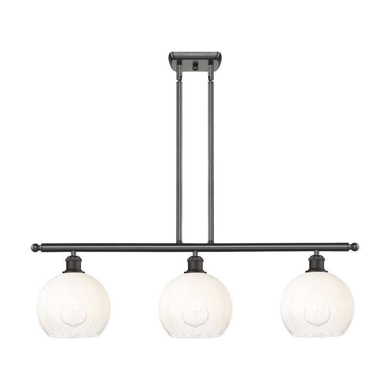 Innovations Lighting Endless Possibilities Ballston - Brookhaven Globe - 3 Light 36" Stem Hung Island Light - Oil Rubbed Bronze/Opal