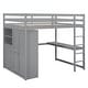 preview thumbnail 7 of 10, Wood Full Size Loft Bed with Wardrobe, Desk, Shelves & Drawers, Space-Saving Loft Bed for Kids, Teens, and Adults