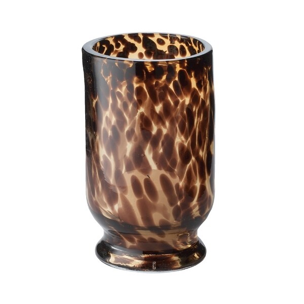 6” Brown and Black Glass Votive Candle Holder - N/A