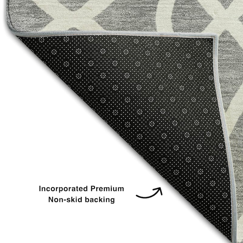 Premium Washable Super Soft Transitional Scroll Mayfield Rug