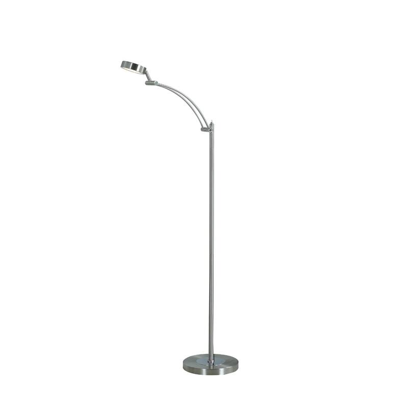 54" Silver Adjustable LED Task Floor Lamp With Silver - 9" x 16" x 54"