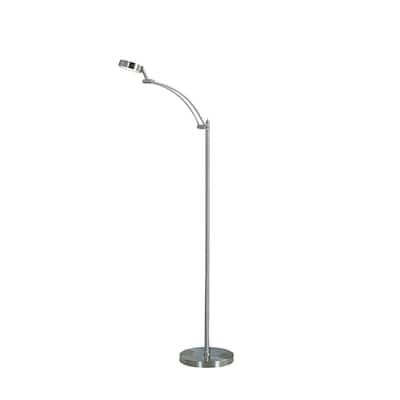 54" Silver Adjustable LED Task Floor Lamp With Silver - 9" x 16" x 54"