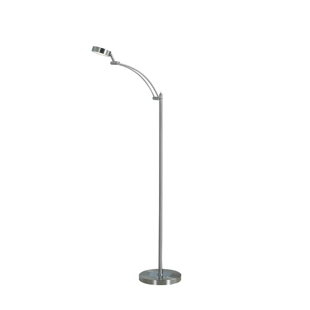 54" Silver Adjustable LED Task Floor Lamp With Silver - 9" x 16" x 54"