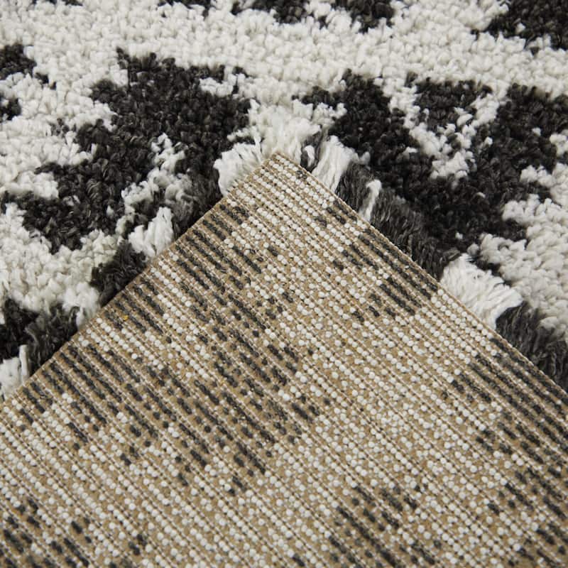 Hadley Geometric Chevron Stripe Shag Area Rug