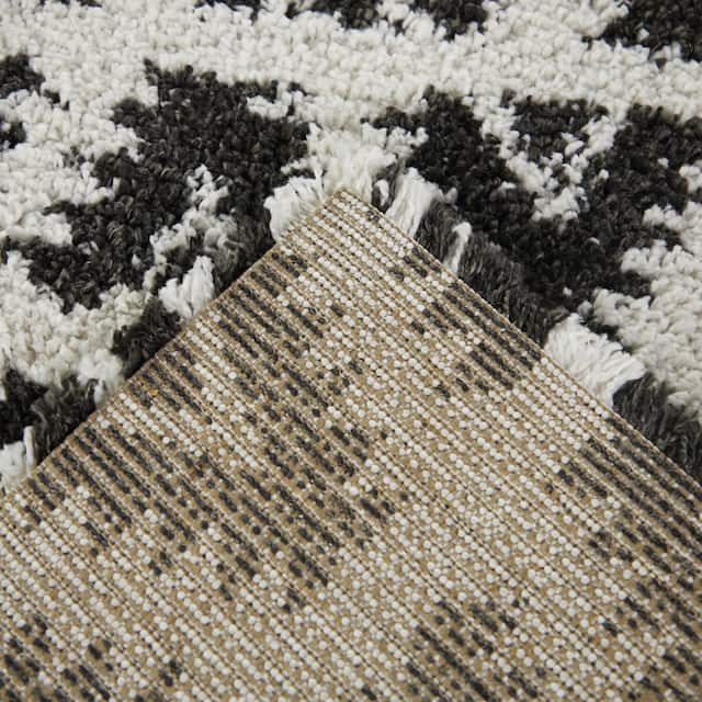 Hadley Geometric Moroccan Shag Berber Area Rug
