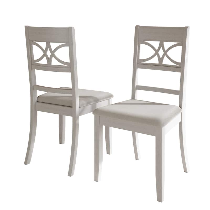 CraftPorch Mid-Century Modern Wooden Dining Chairs (Set of 2) - N/A - White