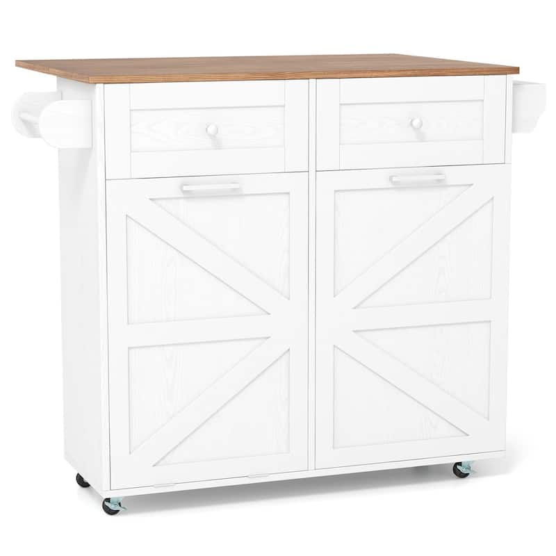 Costway Rolling Kitchen Island Kitchen Island Cart with Drop Leaf - See Details
