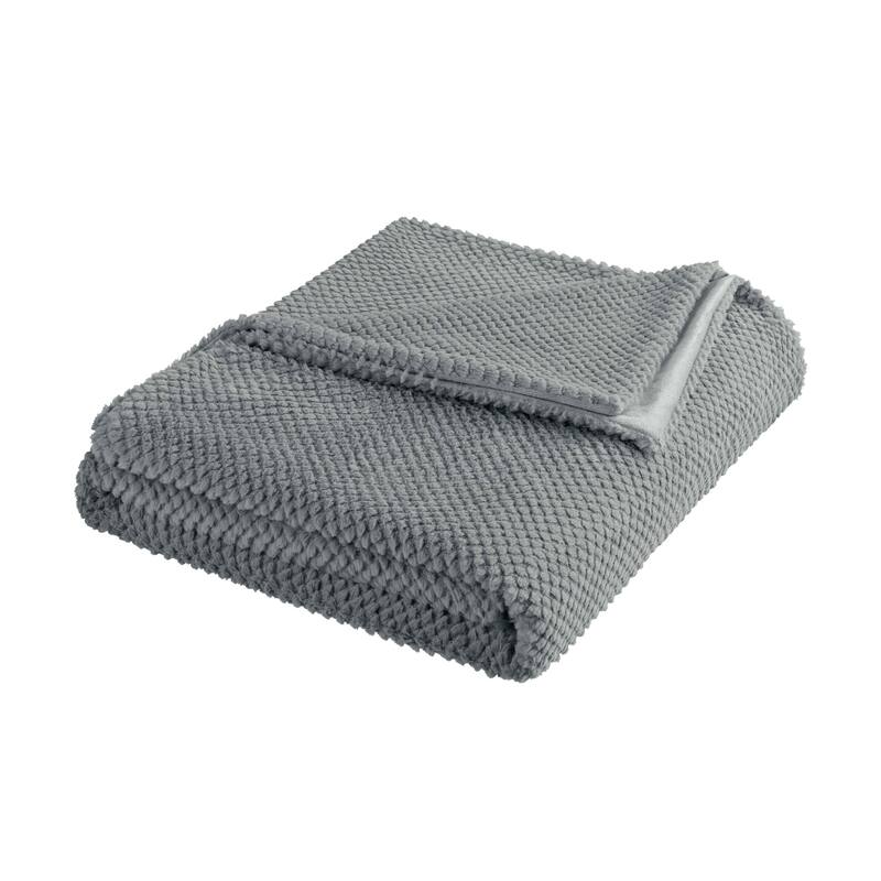 Vellux Plush Texture Blanket - Full/Queen - Charcoal