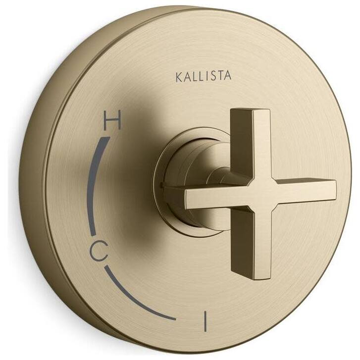 Kallista One Single Function Pressure Balanced Valve Trim with Single - Brushed French Gold