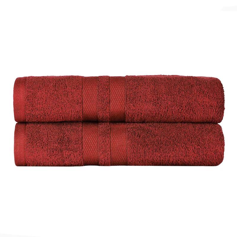 Superior Ultra-Soft Cotton Solid Medium Weight Bath Towel Set of 2