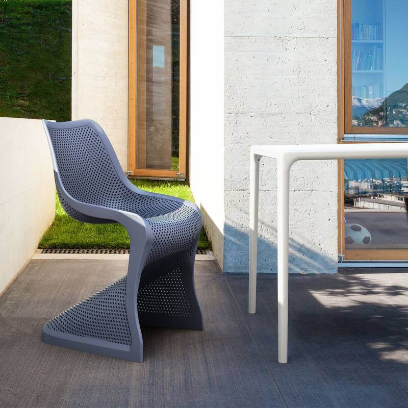 28" White Patio Square Stackable Dining Table