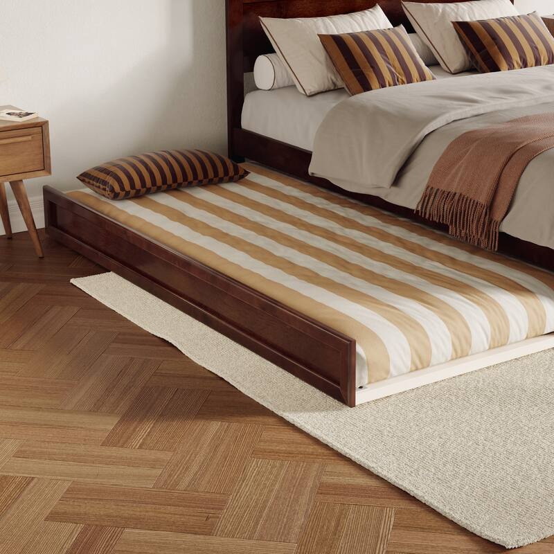 Aveline Wood Platform Bed with Matching Footboard & Trundle