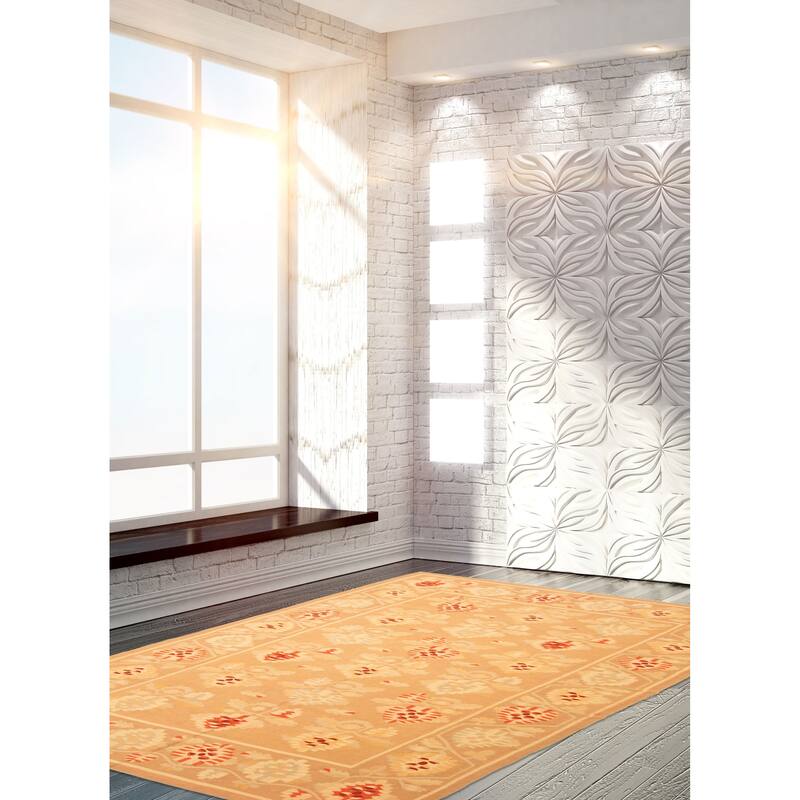 ECARPETGALLERY Flat-Weave Ankara Tan Wool Kilim - 5'11 x 9'8