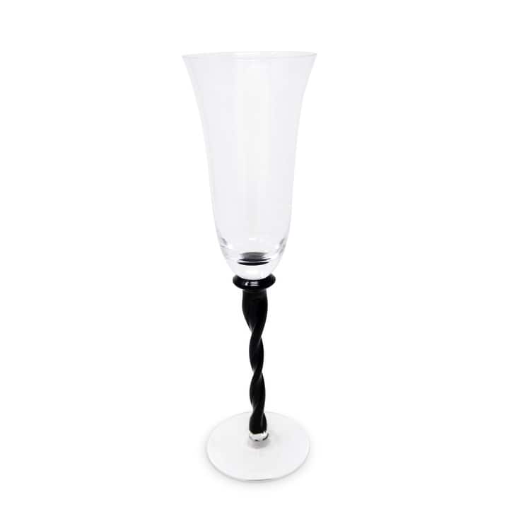 Set of 6 Glasses With Twisted Black Stem