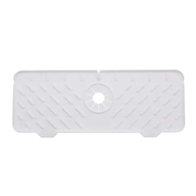 Silicone Sink Faucet Mat for Kitchen Sink Splash Guard,Faucet Handle Drip Catcher Tray