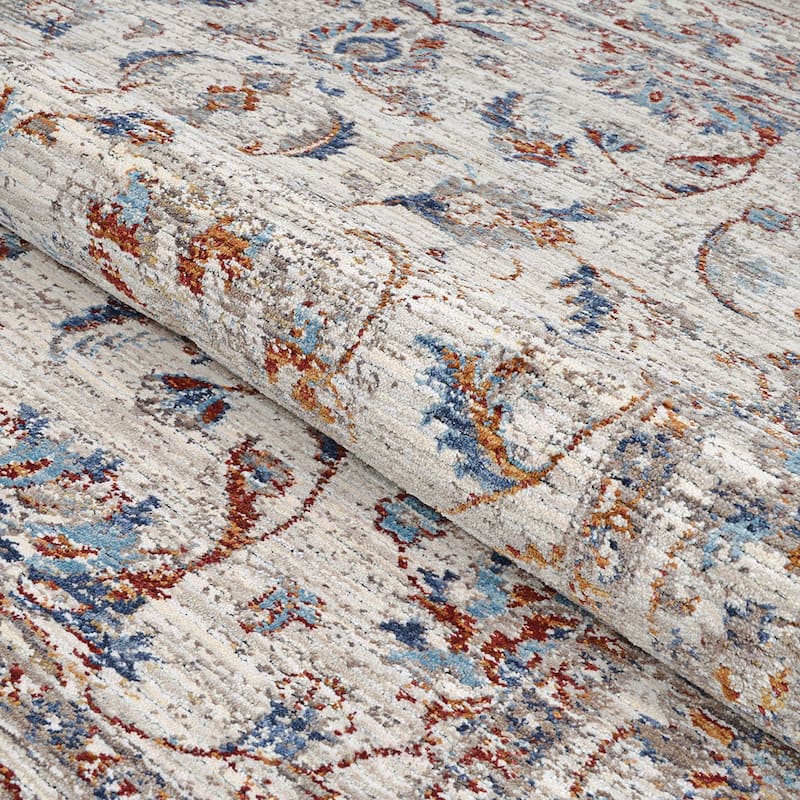 Dream Decor Rugs Remnier Floral Trabriz Antique Cream Fringed Area Rug