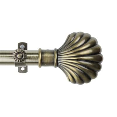 Scallop 13/16 Inch Curtain Rod with Decorative Finials, Adds Subtle Textured Detailing and Classic Appeal to Drapery - 170