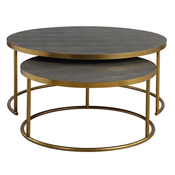 slide 2 of 5, Uttermost Aragon Gray Nesting Coffee Tables Set/2