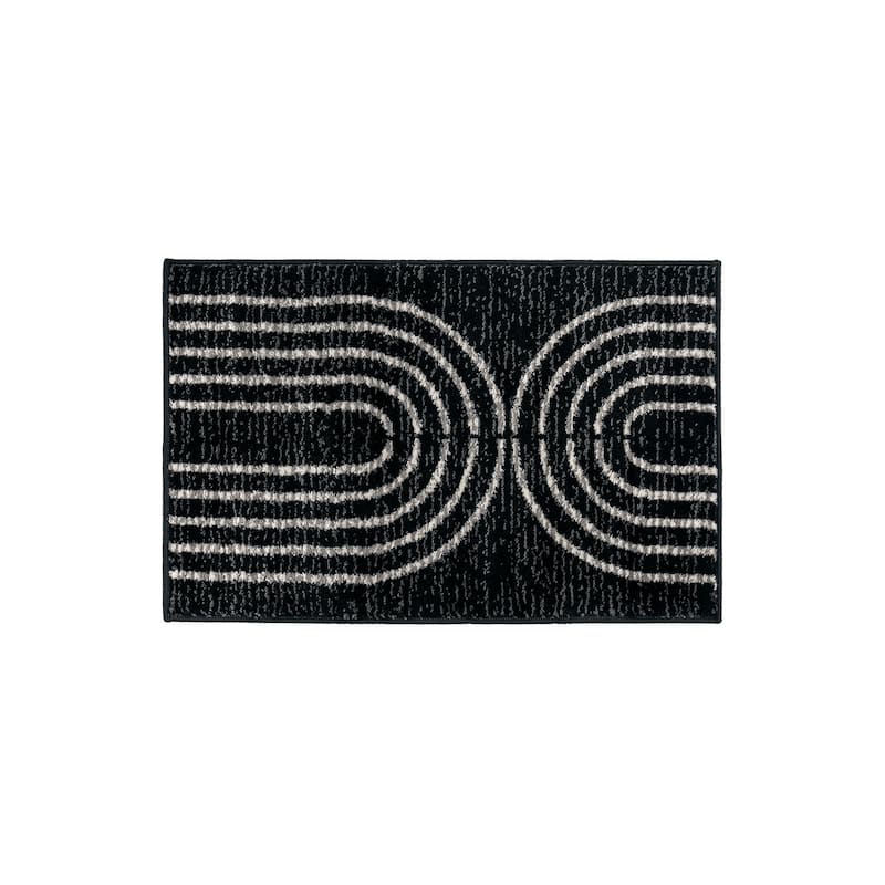 Southwestern Geometric Area Rug - Black - 2' 3" x 4'