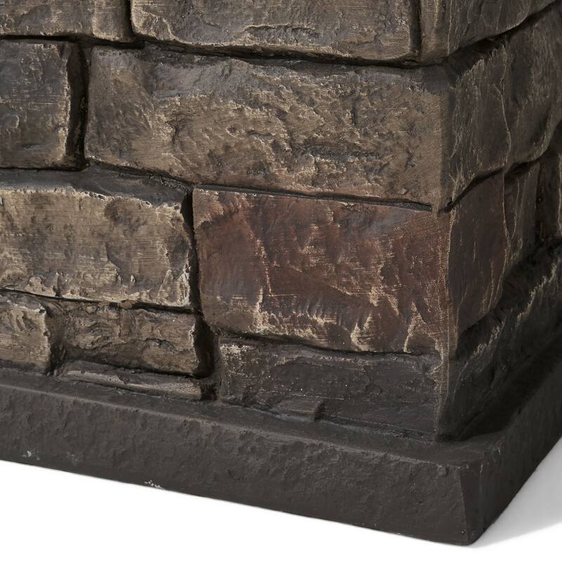 Cape Coral Outdoor 7 Seater Extended Aluminum Chat Set with Fire Pit by Christopher Knight Home